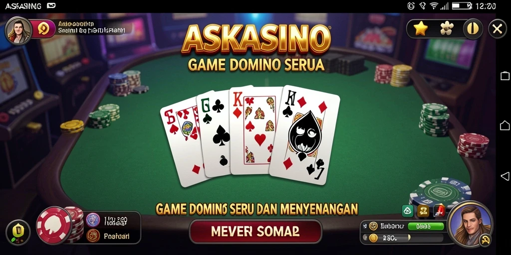 Tampilan gameplay seru dalam permainan Domino ASKASINO.