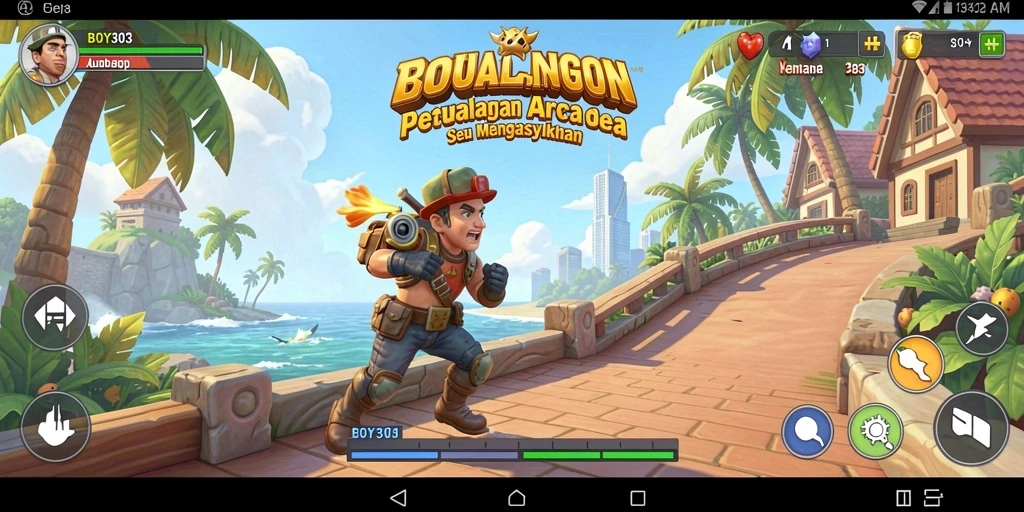 Screenshot utama BOY303 menampilkan aksi gameplay arcade yang seru.