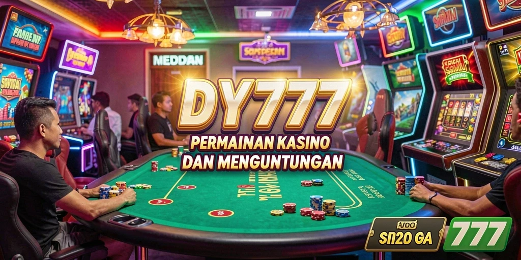 Tampilan menarik dari gameplay DY777 di kasino.