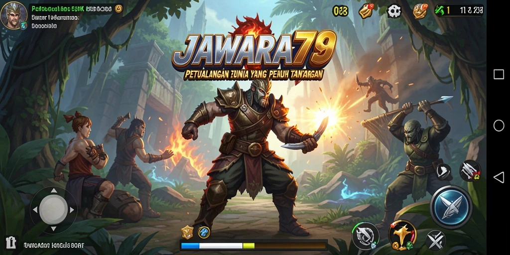 Tampilan gameplay JAWARA79 dengan aksi petualangan yang mendebarkan.