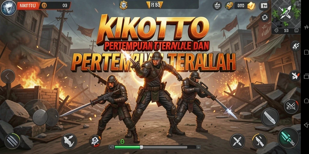 Screenshot utama KIKOTOTO menampilkan gameplay Battle Royale yang mendebarkan.