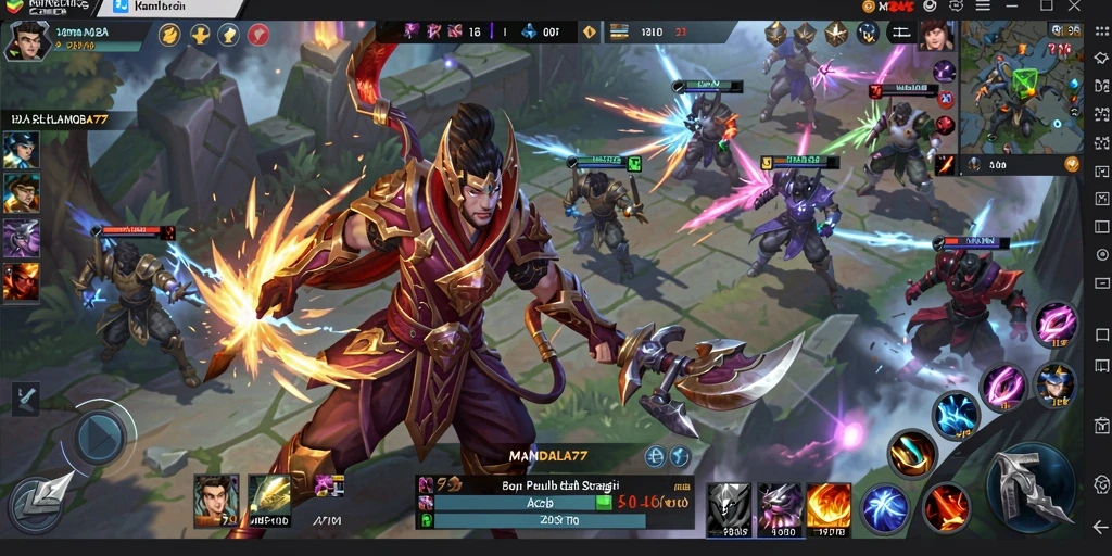 Gameplay seru dalam pertempuran MOBA yang kompetitif.