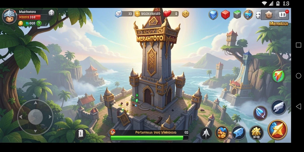 Gameplay seru di MERAHTOTO dengan strategi menara yang menakjubkan.