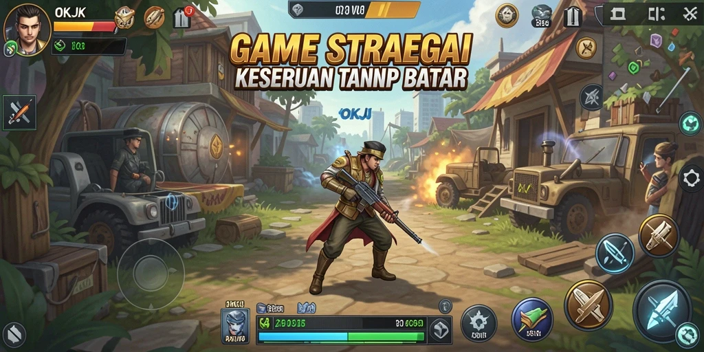 Tangkapan layar menampilkan gameplay seru di OKJK.
