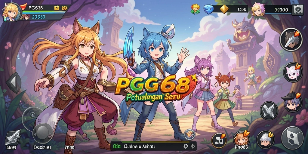 Screenshot gameplay PGG68 menampilkan aksi seru dalam dunia anime.