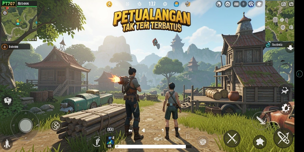 Gameplay PT707 yang menakjubkan dalam dunia terbuka.