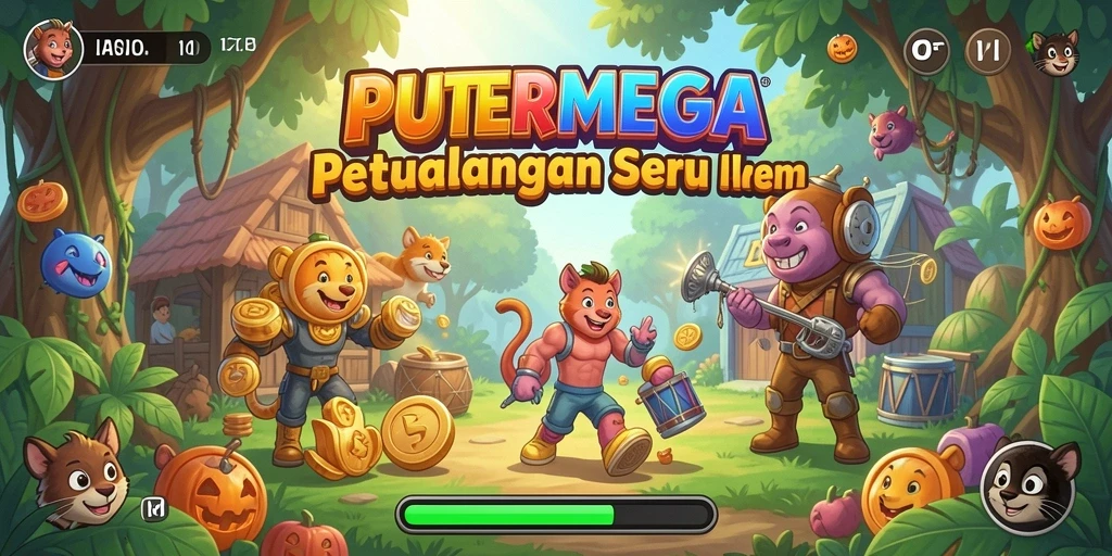 Tangkapan layar PUTERMEGA menunjukkan gameplay seru dan penuh warna.