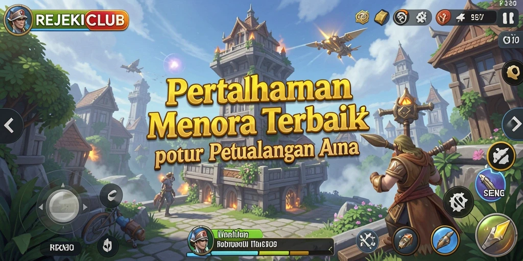 Tangkapan layar utama REJEKICLUB menampilkan aksi menegangkan dalam Tower Defense.