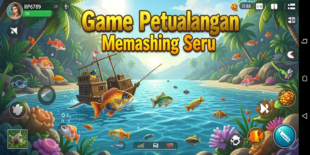 Tampilan gameplay RP6789 dengan aksi memancing yang seru dan menantang.