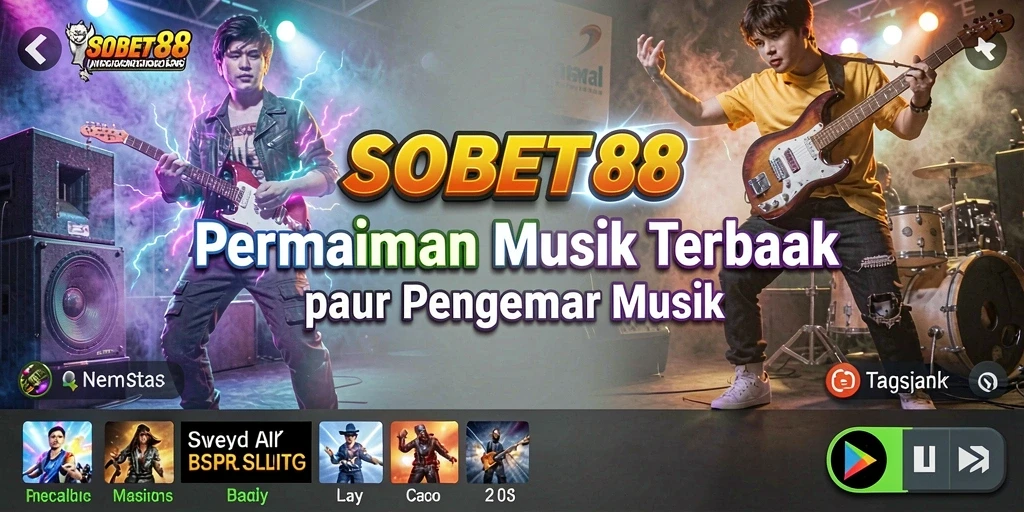 Screenshot SOBET88 menampilkan gameplay yang penuh semangat di tengah musik.