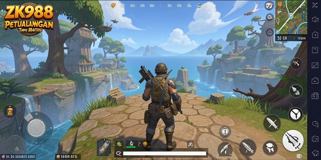 Gameplay ZK988 menampilkan eksplorasi dunia terbuka yang mengesankan.