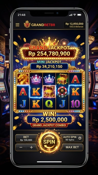 Screenshot aplikasi grandbet88 menampilkan antarmuka yang sederhana dan intuitif.